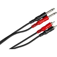 Hosa Technology CPR-203, 2 x RCA, Hankjønn, 2 x 6.35mm TS, Hankjønn, 3 m, Sort