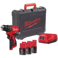 Milwaukee Boremaskin med batteri M12 BLDDRC-203C 3x2Ah