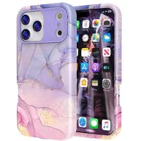 Mtp Products iPhone 17 Pro Luksuriøst Marmor Hybrid-deksel - blå / rosa