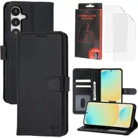 MyTPhone Samsung Galaxy S24 FE CardMate MagSafe lommebokveske i lær med kortholder, stativ, 2x skjermbeskytter - svart