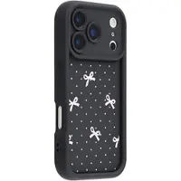 Mtp Products iPhone 17 Pro Max Stilig støtsikkert TPU-deksel med forhøyede kanter - svart / prikkete sløyfe