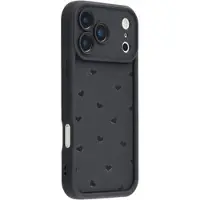 Mtp Products iPhone 17 Pro støtsikkert TPU-deksel med hjertemønster og forhøyede kanter - svart