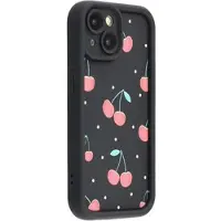 Mtp Products iPhone 13 Stilig støtsikkert TPU-deksel med forhøyede kanter - svart / Kirsebær