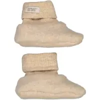 Huttelihut Barnetøfler - Ullfleece - 2-lags - Noos - Camel Meler - - 86/92 - Barnetøfler