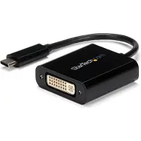 StarTech.com USB C to DVI Adapter - Black - 1920x1200 - USB Type C Video Converter for Your DVI D Display / Monitor / Projector (CDP2DVI) - Video- / USB-adapter - 24 pin USB-C (hann) til DVI-I (hunn)
