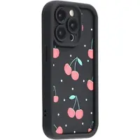 Mtp Products iPhone 14 Pro Stilig støtsikkert TPU-deksel med forhøyede kanter - svart / Kirsebær