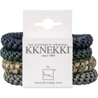 Kknekki Hårstrikker - 4-pack - Green/Blue/Grey - - OneSize - Hårpynt