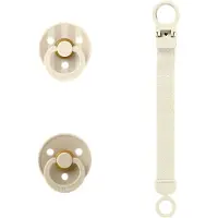 BIBS Colour Gavepakke - Smokker/Smokkesnor - Str. 1 - Ivory - - 0-6 md - Smokk