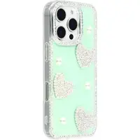 Mtp Products iPhone 16 Pro Max Glitrende Kjærlighet og Perle Hybrid-deksel - Grønn