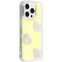 Mtp Products iPhone 16 Pro Max Glitrende Kjærlighet og Perle Hybrid-deksel - Gul
