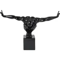 Kare pyntegjenstand Athlet Black Small, svart, bredde 43 cm
