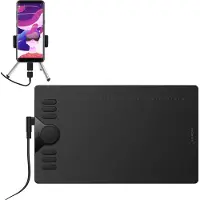 HUION HS610, Koblet med ledninger (ikke trådløs), 5080 Ipi, 254 x 158,8 mm, USB, 1 cm, Sort
