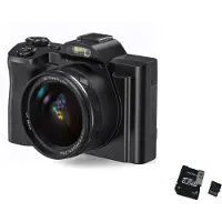 INF Digitalkamera 5K 48MP 16 x zoom 3,5-tommers skjerm, autofokus Black