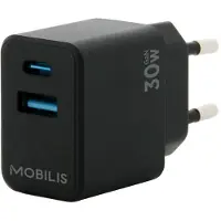 Mobilis 30w Usb-a-og Usb-c-vegglader