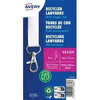 Avery-Zweckform 4842W, Merkeholder, Metall, Polyetylentereftalat (PET), Hvit, 15 mm, 440 mm, 10 stykker