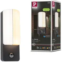 Paulmann utendørs LED-vegglampe, Bonnie, aluminium, 2200/3000 K, sensor