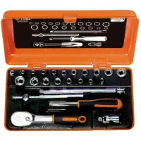 Bahco 1/4´´ Square Metric-imperial Hexagonal Profile And Ratchet Pear-type Head Skrallesett 25 Enheter