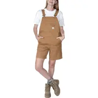 Carhartt Avslappet passform canvas bukseskjørt, Dame, brown, M