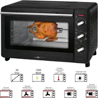 Clatronic MBG 3728, 30 l, Sort, Rustfritt stål, Rotasjon, Mekanisk, 90 min, CE
