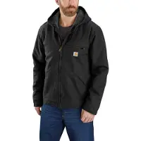 Carhartt Vasket and sherpa-fôret jakke, Herre, Black, XXL