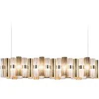 Slamp LED-hengelampe La Lollo, gullfarget, 140 cm
