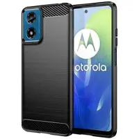Mtp Products Motorola Moto G04/G24 Børstet TPU Deksel - Karbonfiber - Svart