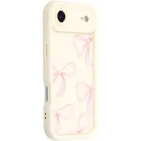Mtp Products iPhone Air Stilig støtsikkert TPU-deksel med forhøyede kanter - Hvit / stor sløyfe