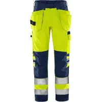 Fristads Green håndverkerbukse kl. 2 2641 GPLU Varselgul/marineblå C150