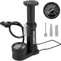 RockBros universell sykkel-pumpe gulvmodell med manometer - svart