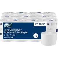 Tork Toalettpapir T7 Advanced OptiServe 2-lags, hvitt, resirkulert - (24 ruller per kartong)