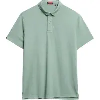 Superdry for man. M1110440A Essential green knitted polo shirt (M), Casual, Cotton, Short sleeve