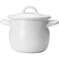 Ibili Vintage Hvit Bombet Kjele Med Lokk 12 Cm