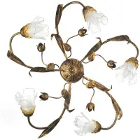 ONLI Arianna taklampe, bronsefarget, 5 lyskilder, jern, glass