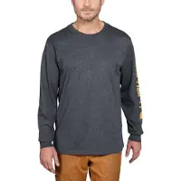 Carhartt Erme logo l/s T-skjorte, Herre, Carbon heather, M