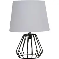 Pauleen bordlampe Shiny Diamond, grå, stoff, 32 cm, E27