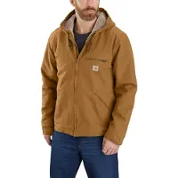 Carhartt Vasket and sherpaforet jakke, Herre, brown, S