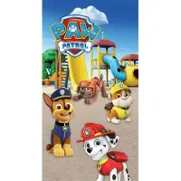Licens Paw Patrol håndkle - 70x140 cm - 100% bomull - Klar til lek - Mykt badehåndkle med de populære valpene