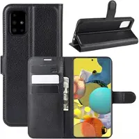 Mtp Products Samsung Galaxy A51 5G Lommebok-deksel med Magnetisk Lukning - Svart