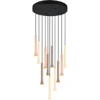 TRIO Hengelampe Fiato, 11 lyskilder, rund, metall, taupe, kaffe