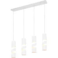 TRIO Stream hengelampe, hvit, lengde 80 cm 4 lyskilder i metall GU10