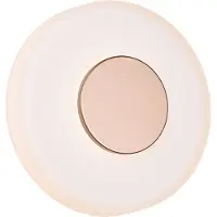 TRIO LED-vegglampe Celeste, brun/hvit, Ø 22 cm glass, dimbar