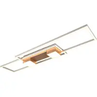 TRIO Albany LED-taklampe, brun, 100 x 28 cm, aluminium, CCT dimbar