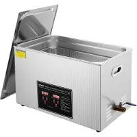 Vevor ultralydrenser med digital timer og varmeelement, profesjonell ultrasonisk smykkerenser, oppvarmet rengjøringsmaskin i rustfritt stål for briller, klokkeringer, små deler, kretskort (30L)