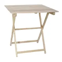 Wellhome Sammenleggbart Nattbord I Bøk Med Lameller Uten Lakkfinish 70x70x76 Cm