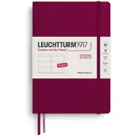 Adlibris Weekly Planner 2026 A5 Port Red Leuchtturm1917