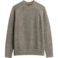 Superdry for man. M6110634A Brown chunky raglan jumper (XL), Casual, Polyester