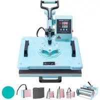 Vevor Varmepresse 300 x 380 mm 8 i 1 med 850,5 g tromlepresse T-skjorter grønn