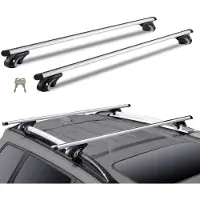Vevor Universal Takstativ-tverrstenger, 54" aluminiumstakstativ-tverrstenger, passer til eksisterende hevet sideskinne med gap, 200 lbs lastekapasitet, justerbare tverrstenger med låser, for SUV-er, s