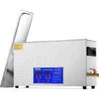 Vevor 10L ultralyd våpenrenser, 300W profesjonell ultrasonisk rengjøringsmaskin med timer og varmeapparat, 40kHz digital ultralydrenser med kurv for våpendeler, kuler, militærutstyr