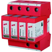Dehn DG M TNS 275, Terminal, 230 - 400 V, 50 - 60 Hz, 20000 A, Rød, Termoplast